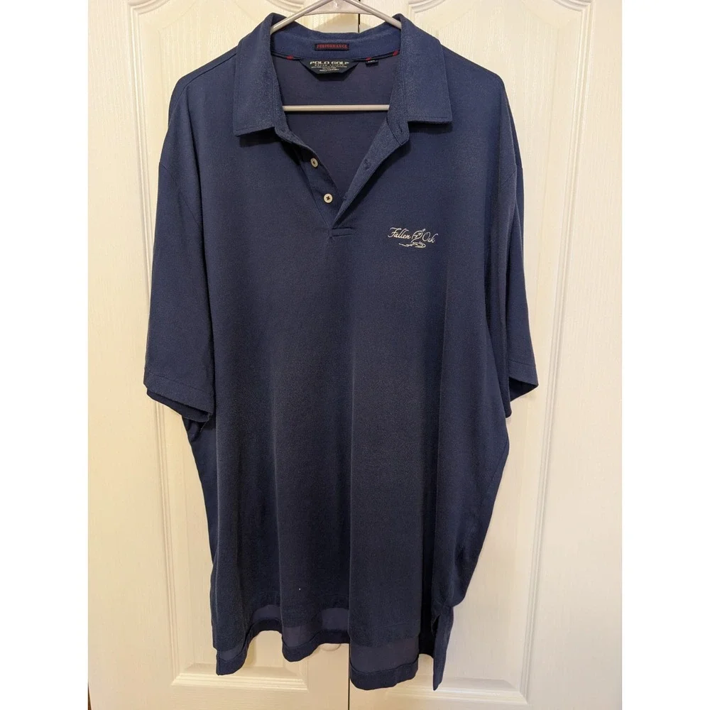 POLO GOLF RALPH LAUREN NAVY SZ XXL Performance Pima Cotton Fallen Oak